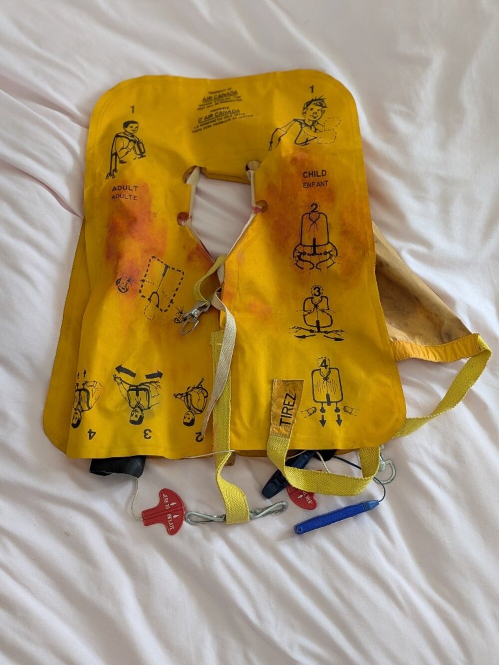 Vintage Air Canada Life Vest Life Preserver Yellow